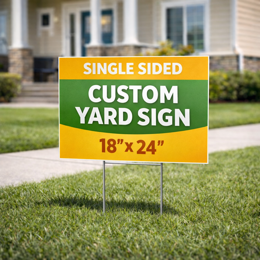 Custom Yard Signs – SINGLE SIDED (20–90)