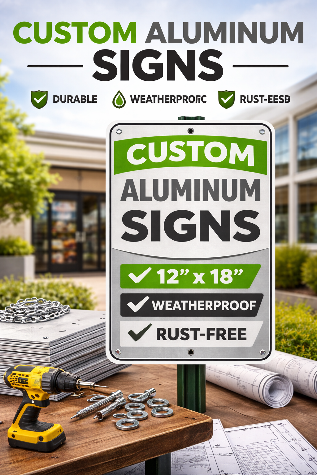 12×18 Aluminum Parking & Lot Sign (.080")