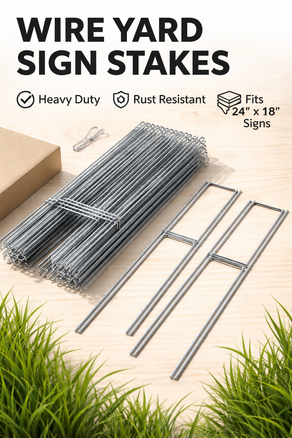Wire Yard Sign Stakes (H-D Stakes)